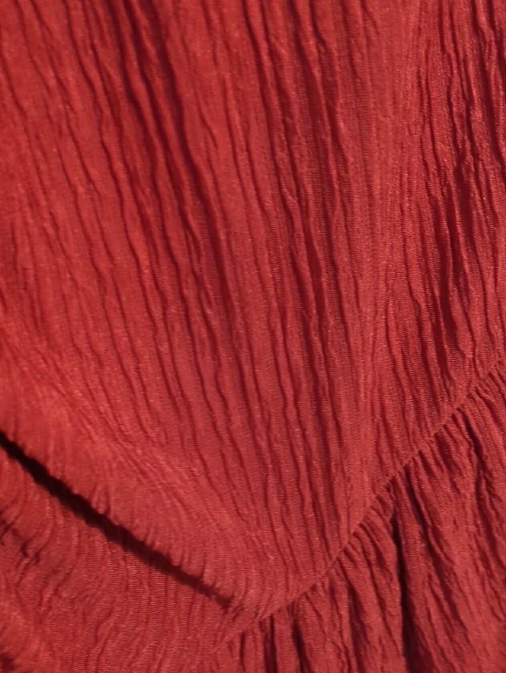 Textured Rust orange Long Sleeve Ruffle Dress - Picture 6 of 6